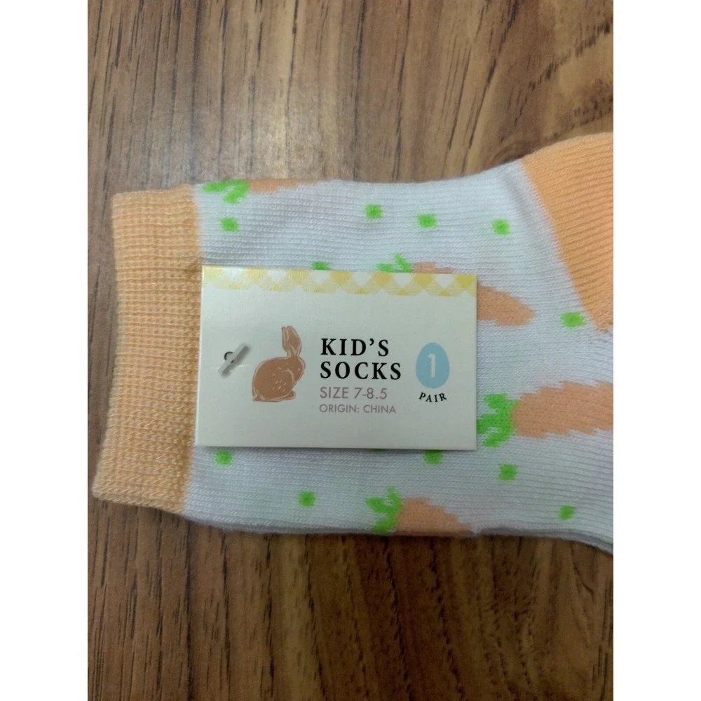 Kid's Socks Easter Socks 3 Pair Size 7-8.5 NEW bunny Easter egg carrots
